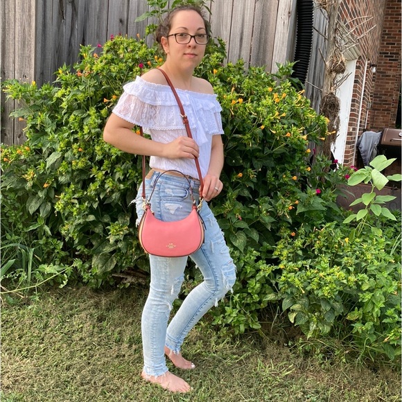 Coach Kleo Hobo colorblock bag gold/faded blush multi. - Picture 3 of 11